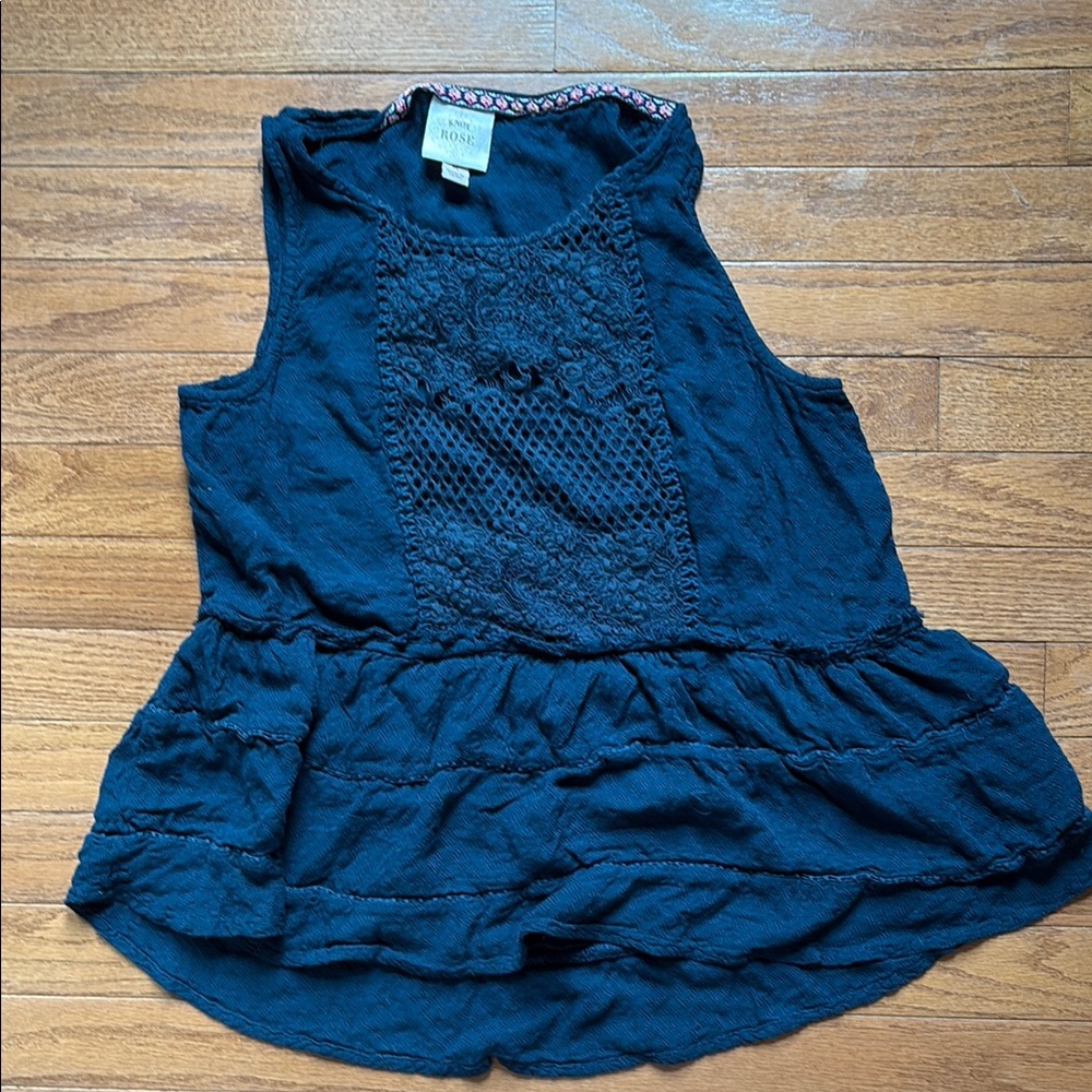 Knox Rose Blue Smocked Sleeveless Blouse